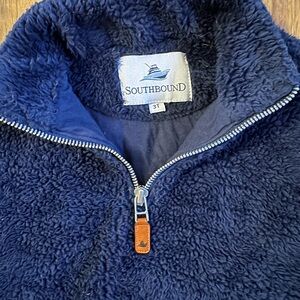 Navy Kids Hi Pile Fleece Pullover Jacket